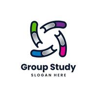 Group Studying Logo Design Template. Creative book logo concept vector