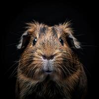 Guinea Pig isolated on black background photo