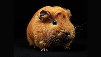 Guinea Pig isolated on black background photo