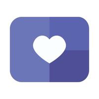 A heart icon on a purple square vector