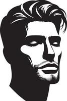 simple and minimal Masculine Contours Striking Male Face Silhouette vector