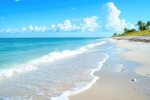 Sunlit Beach with Clear Waters photo