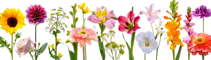 Blooming Flowers with a Transparent Background, a Vibrant Display of Nature's Beauty png