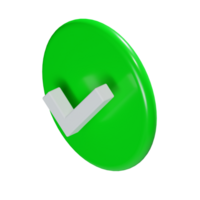 a 3d isometric complete green tick checkmark icon png