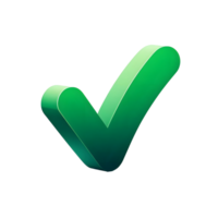 Green check mark isolated on transparent bg png