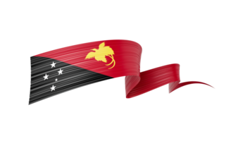 3d Flag Of Papua New Guinea 3d Shiny Waving Ribbon Flag 3d Illustration png