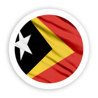 East Timor Waving Flag with White Rounded Circle Frame png