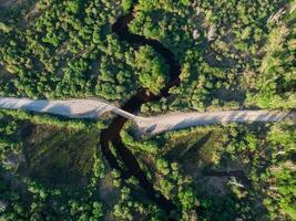 Wild river aerial drone shot photo