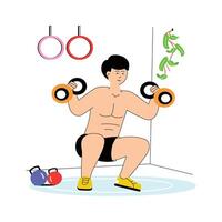 Character based flat illustration of weightlifting vector