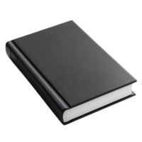 Black Leather Bound Book with Transparent Background png