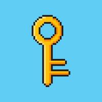 Pixel art key game asset design vector