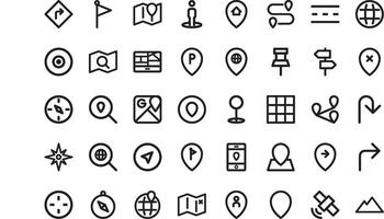 A set of icons for location and navigation vector