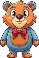 Teddy bear mascot character sticker design vector