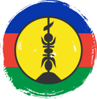 New Caledonia flag circle grunge style png