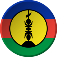 New Caledonia flag with circular concave button design png