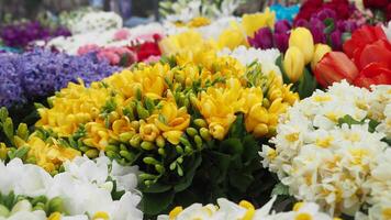 flower shop in istanbul, flower display for selling at street shop , video