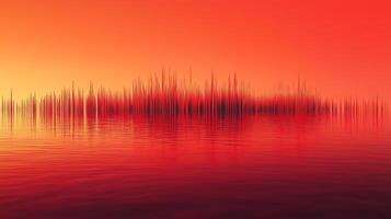 Vibrant sunset reflection creating a mesmerizing pattern on tranquil water surface photo