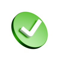 Checkmark icon 3D render png