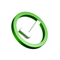 Check mark icon 3D render png