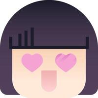 A girl with pink hearts on her face vector