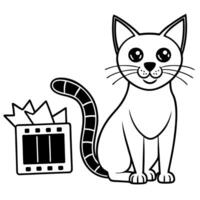 kedi, illustration line art vector