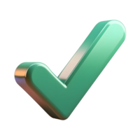 3d Render green check mark png