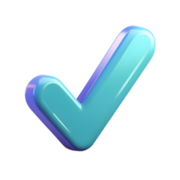 3d Render check mark png