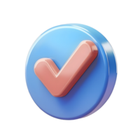 3d Rendering check mark, Verified Concept png