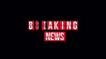 Breaking News Rotating 3D Animation with Transparent Background. News Overlay. 4K video