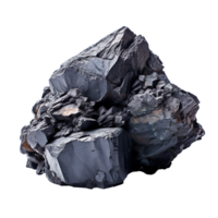 A solid piece of coal isolated on transparent background png