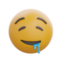 3D Drooling Face Emoji Expression Icon png