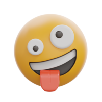 3D Funny Zany Face Emoticon Emoji png