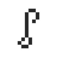 simple outline music note symbol pixel art vector