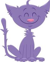 cartoon happy purple cat animal character vector