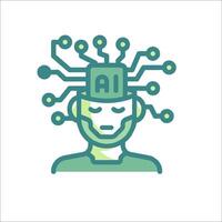 Ai technology icon, illustration vector