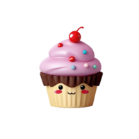 A cupcake with a cherry on top is shown png