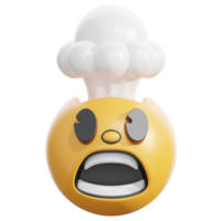 Retro 3D Exploding Head Emoji Reaction png