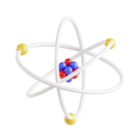 3D Atom Icon Illustration Render png