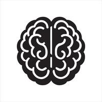 Human Brain Icon in Silhouette vector