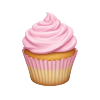 A cupcake with pink frosting on it png