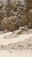 A group of rocks on a sandy beach video