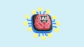 Cerebrum animated 3d icon. video