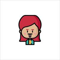 A cartoon woman with red hair and a smile vector