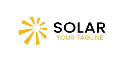 Solar energy logo. Sunshine logo icon design template. Good for green energy company with a solar themed. vector