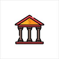 Bank building icon illustration vector