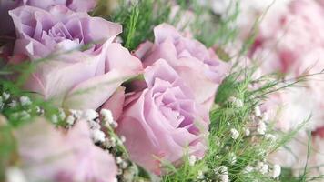 Marvelous and Beautiful Lavender Roses Accented with Delicate and Charming Babys Breath video