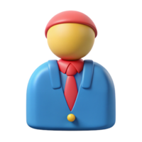 3D Cartoon Illustration of a Person in a Suit png