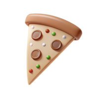 3D Render of a Pizza Slice with Toppings png