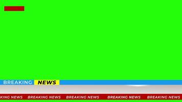 Breaking News - Lower third live breaking news background green screen and seamless looping ticker with blank text boxes. video