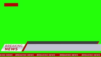 Breaking News - Lower third live breaking news background green screen and seamless looping ticker with blank text boxes. video